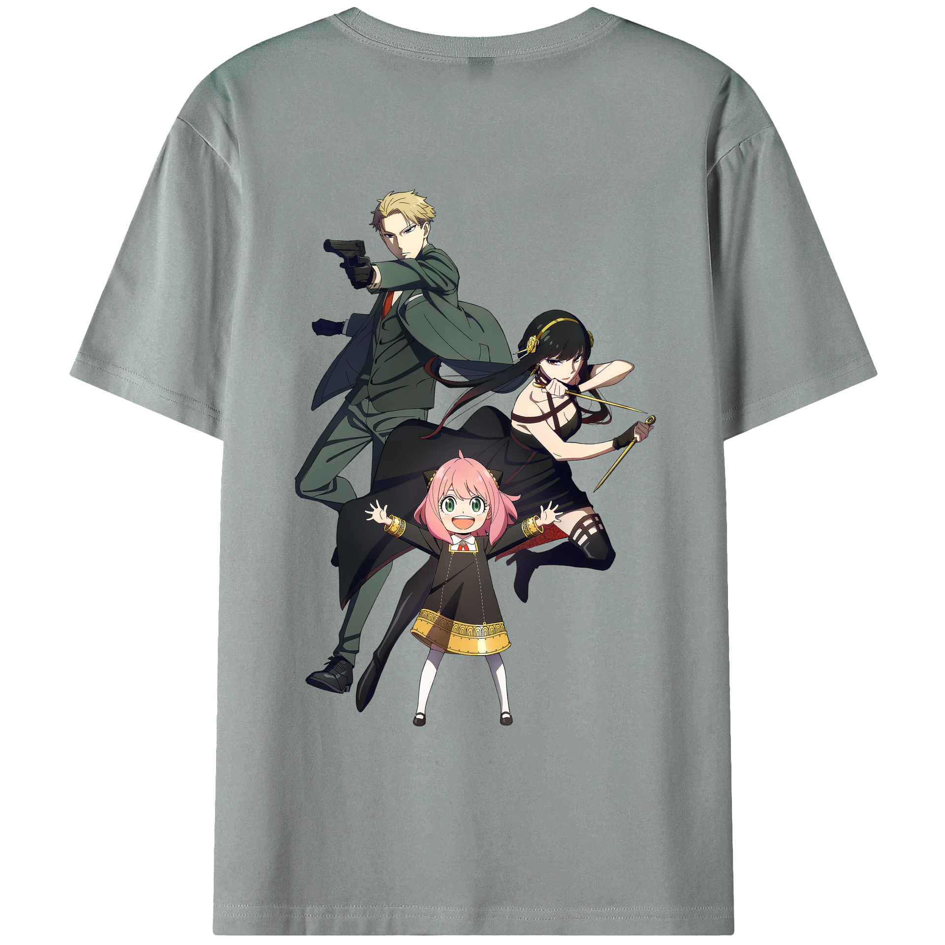（画像用） SPY×FAMILY间谍家家酒 綿100％ メンズ半袖Tシャツ（バックプリント） 通気性